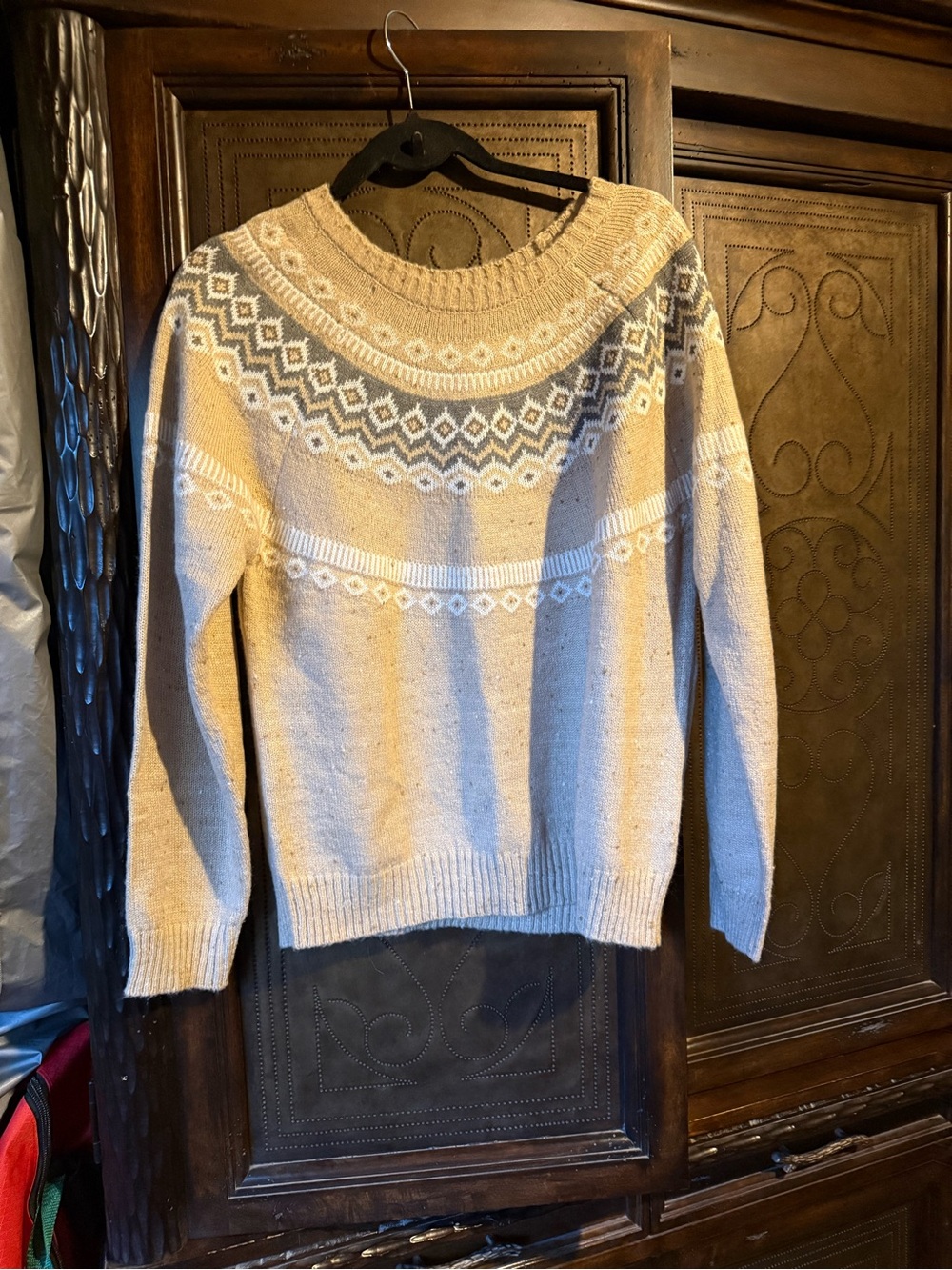 Weather Proof Neutral Fair Isle Knit Sweater - Cream Never worn